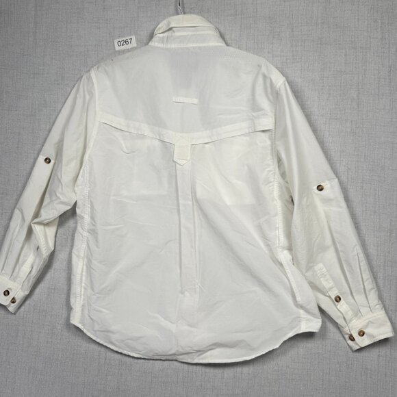 Ex Officio Button Down Roll Up Sleeve Travel Shirt White Chest Pockets Size M - Picture 2 of 11
